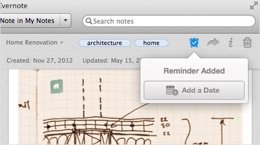 Evernote incorpora recordatorios