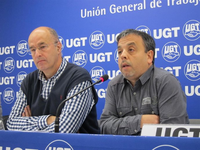 Ricardo Jimeno (CCOO) y Pedro Carvajal (UGT).