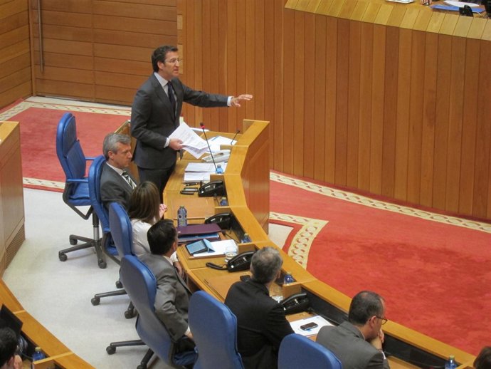 El presidente de la Xunta en la sesión de control del Parlamento.