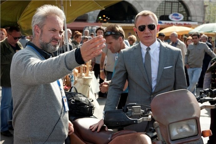 Sam Mendes con Daniel Craig en el rodaje de Skyfall