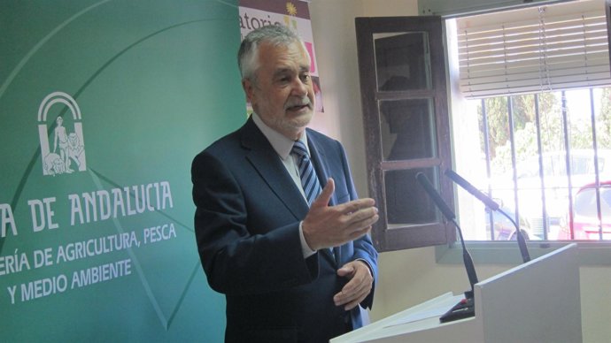 El presidente de la Junta de Andalucía, José Antonio Griñán, en Huelva.