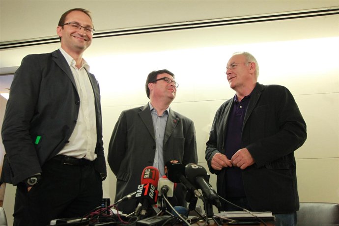 Cayo Lara, Joan Herrera y Joan Josep Nuet