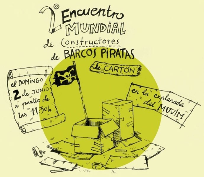 Cartel del encuentro de barcos de cartón 