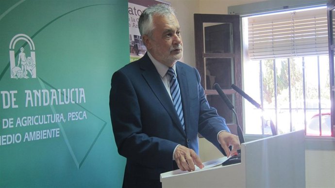 El presidente de la Junta de Andalucía, José Antonio Griñán, en Huelva.