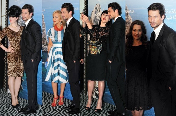 David Gandy con Bimba Bosé, Natalia Verbeke, Carmen Lomana y Rossy de Palma 