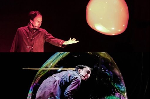 David Vega en el espectáculo de 100% Burbujas