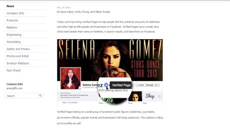 Facebook lanza las páginas verificadas