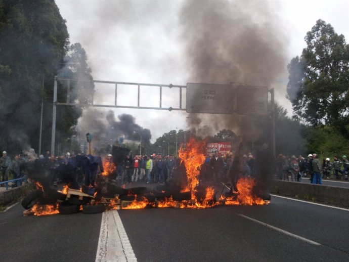 Protesta de trabajadores de Navantia en Ferrol.