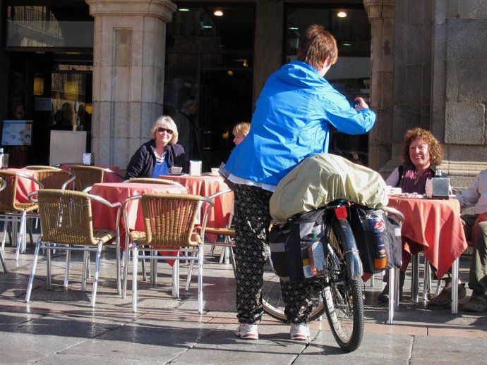 Turista en bici