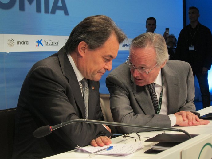 Artur Mas (pte.Generalitat) J.Piqué (pte.Círculo de Economía)