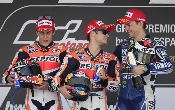 Márquez Lorenzo y Pedrosa en el Gran Premio de España