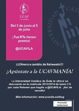 Cártel promocional de la Universidad Católica de Ávila