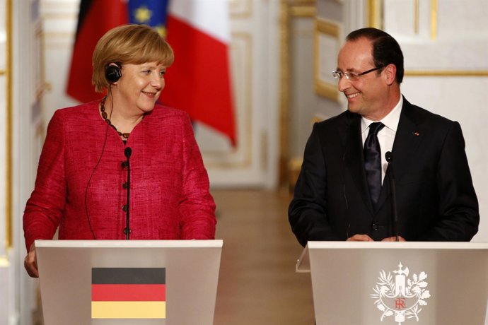 Merkel y Hollande en rueda de prensa