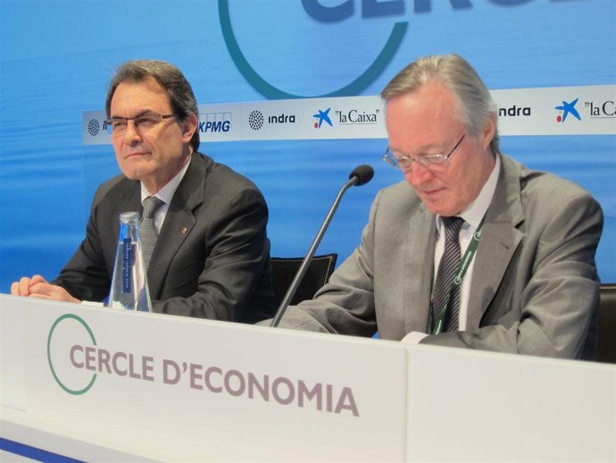 Artur Mas (pte.Generalitat) J.Piqué (pte.Círculo de Economía)