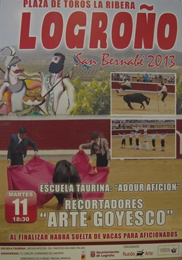 Cartel del espectáculo taurino