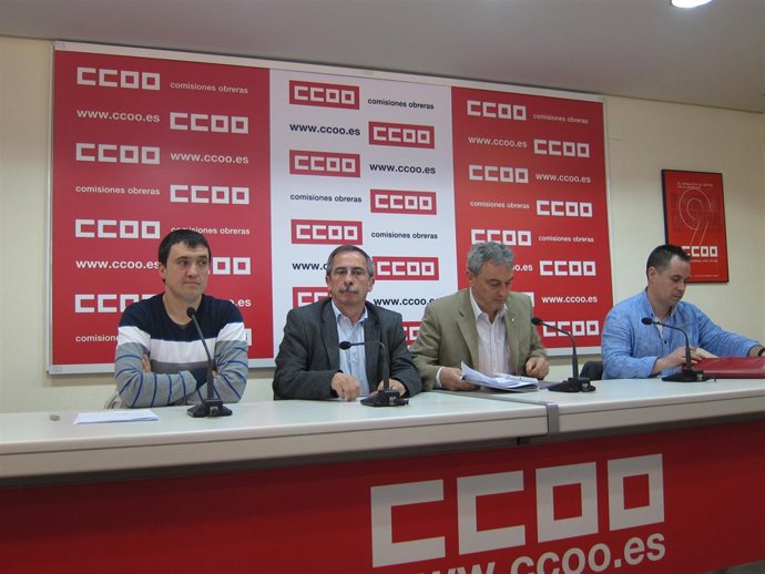 Jesús  Villar , Ramón Górriz y Marco Antonio Pérez CCOO 