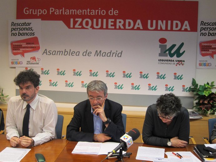 Rueda de prensa de IU este viernes, con Eddy Sánchez y Gregorio Gordo