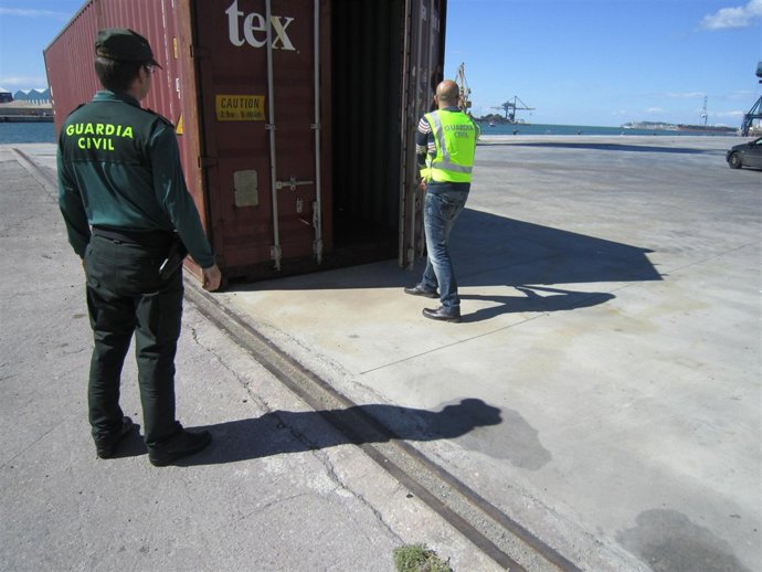 Contenedor en el que se localizó la cocaína en Tarragona