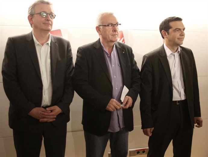 Cayo Lara y Alexis Tsipras