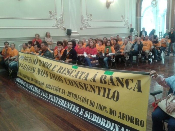 Protestas de afectados por preferentes en Pontevedra