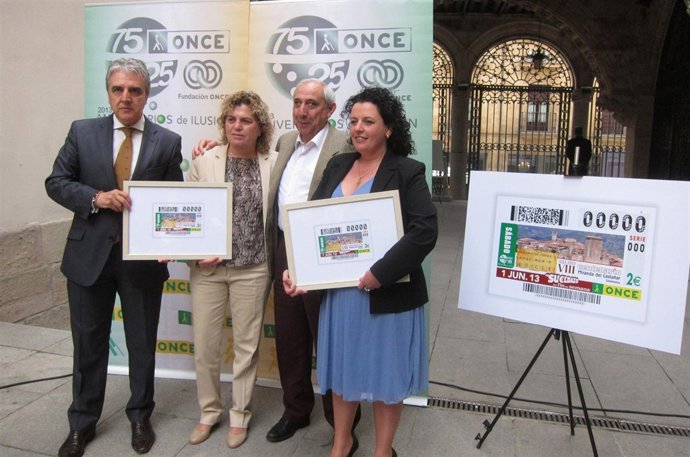 Acto de presentación del sorteo de la ONCE que lucirá la imagen de Miranda.