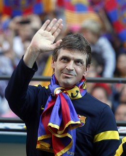 Tito Vilanova celebra el título de Liga