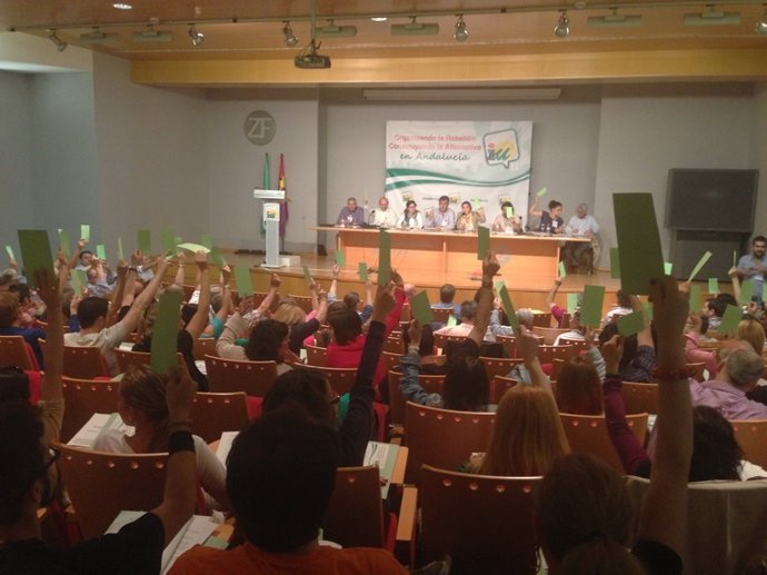 Momento de la votación los delegados de la Asamblea Provincial 