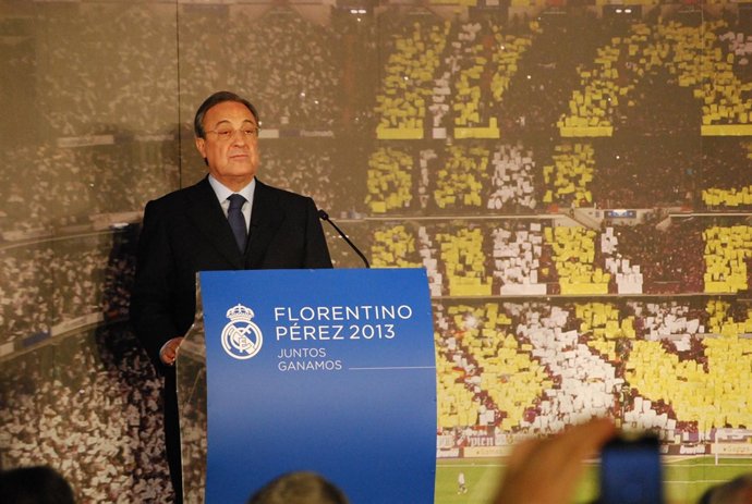 Florentino Pérez en la presentación de su candidatura al RM 2013