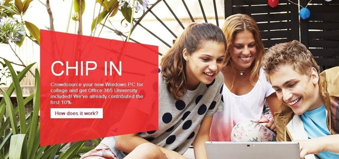 Campaña Chip In de Microsoft