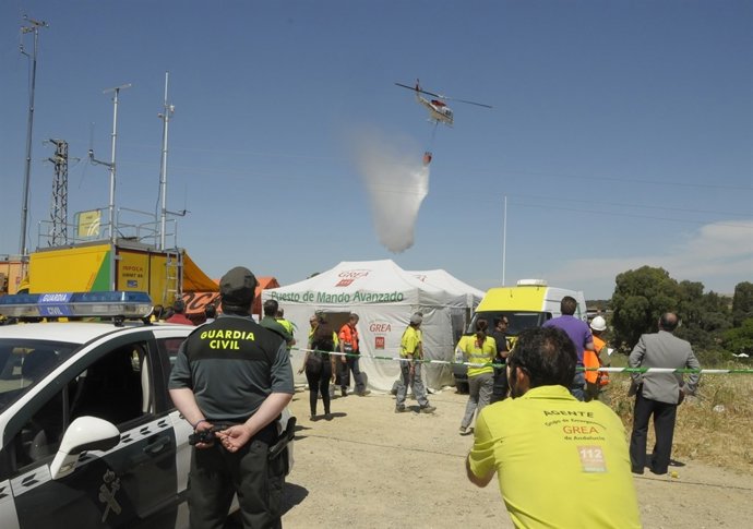Simulacro del Infoca en Guillena
