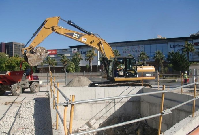 Obras del túnel del metro en Callejones del Perchel