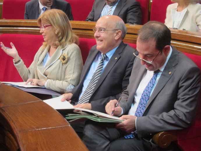 I.Rigau, B.Ruiz y R.Espadaler, en el Parlament