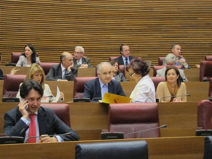 Blasco en su escaño en las Corts