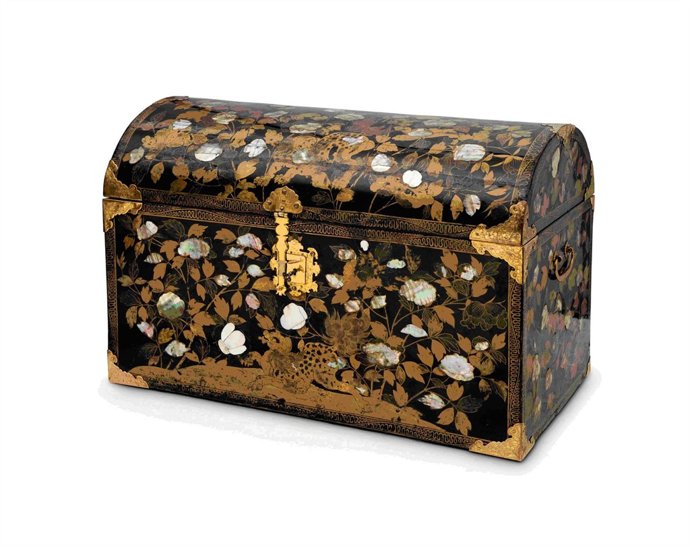 Arqueta japonesa Namban del museo de Navarra.