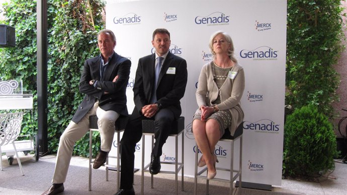 Bertín Osborne, Vila y Núñez, en la presentación de 'Genadis' (Merck)