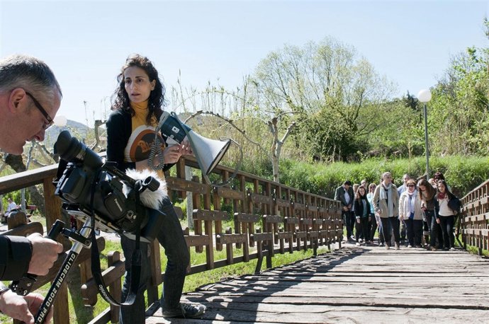 Un momento de la grabación del vídeo en Illueca