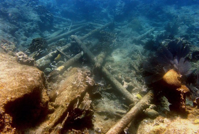 Restos de naufragio en Yucatán