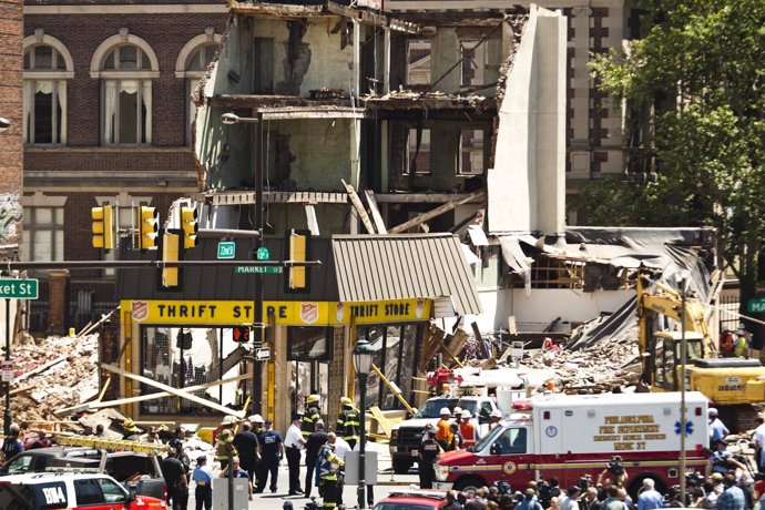 Derrumbe de un edificio en Filadelfia, en EEUU