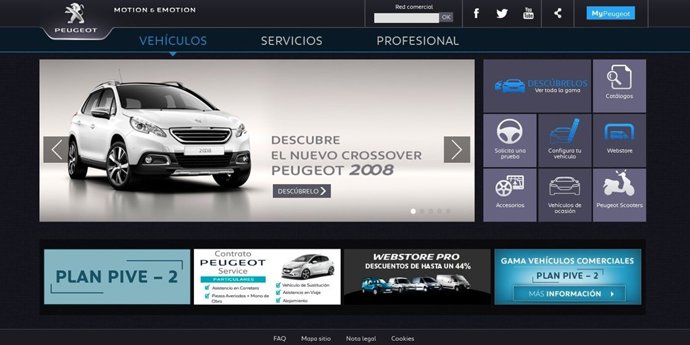 Nueva 'home' de Peugeot