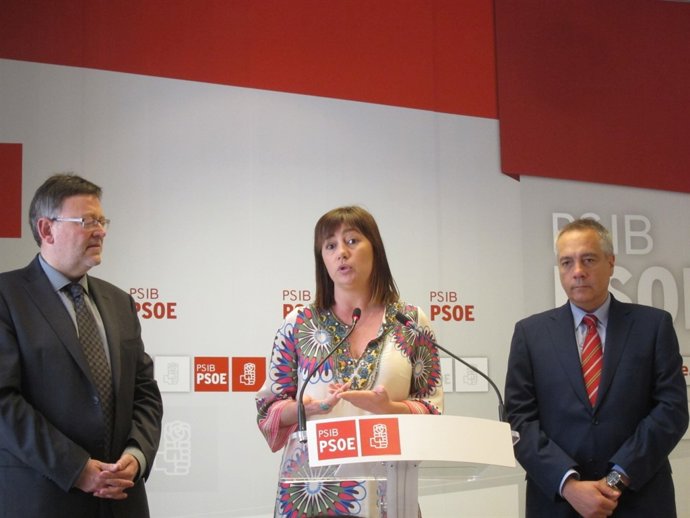 Los secretarios del PSPV, PSIB y PSC en Palma