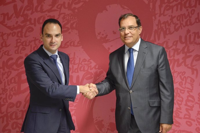Firma del convenio entre Rafael Belmonte y Rafael Hidalgo