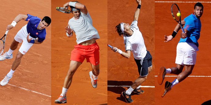 Djokovic, Nadal, Ferrer, Tsonga, semifinales de Roland Garros