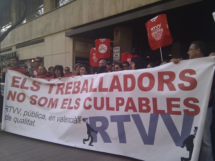 Trabajadores De RTVV Protesta de trabajadoresde RTVV (archivo)