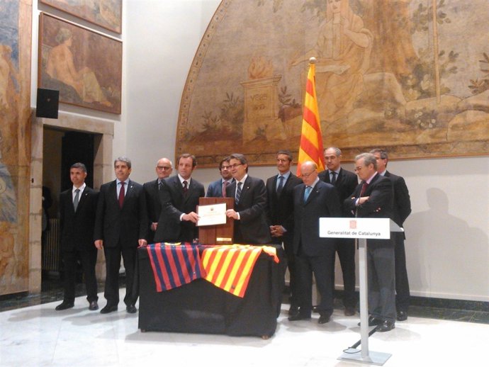 Sandro Rosell y Artur Mas en un acto conjunto