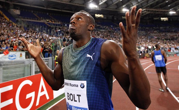 Usain Bolt en la Diamond League de Roma