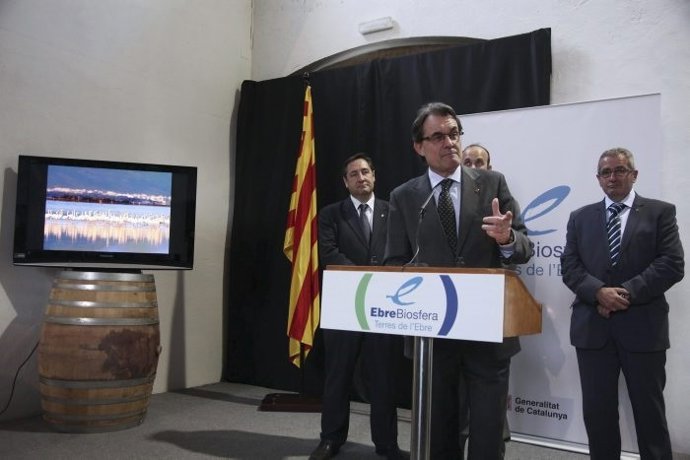 El pte Artur Mas y el conselle J.M.Pelegrí en Gandesa