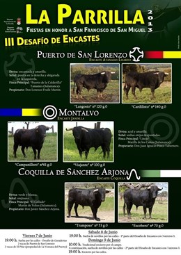 Cartel del III Desafío de Encastes de La Parrilla
