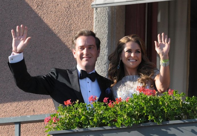 Madeleine de Suecia y su marido O'Neill en la cena previa a la boda