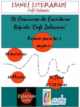 El Café Zalacaín acoge este lunes el IV Concurso de Escritura Rápida 