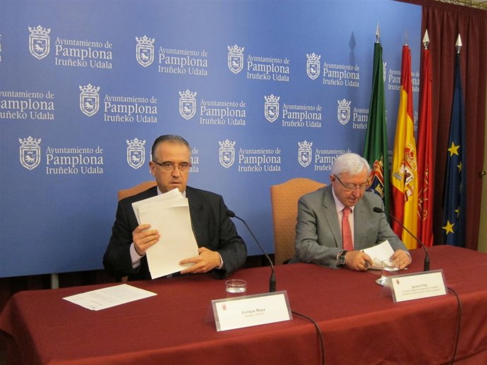 El alcalde de Pamplona, Enrique Maya, y el concejal Ignacio Polo.